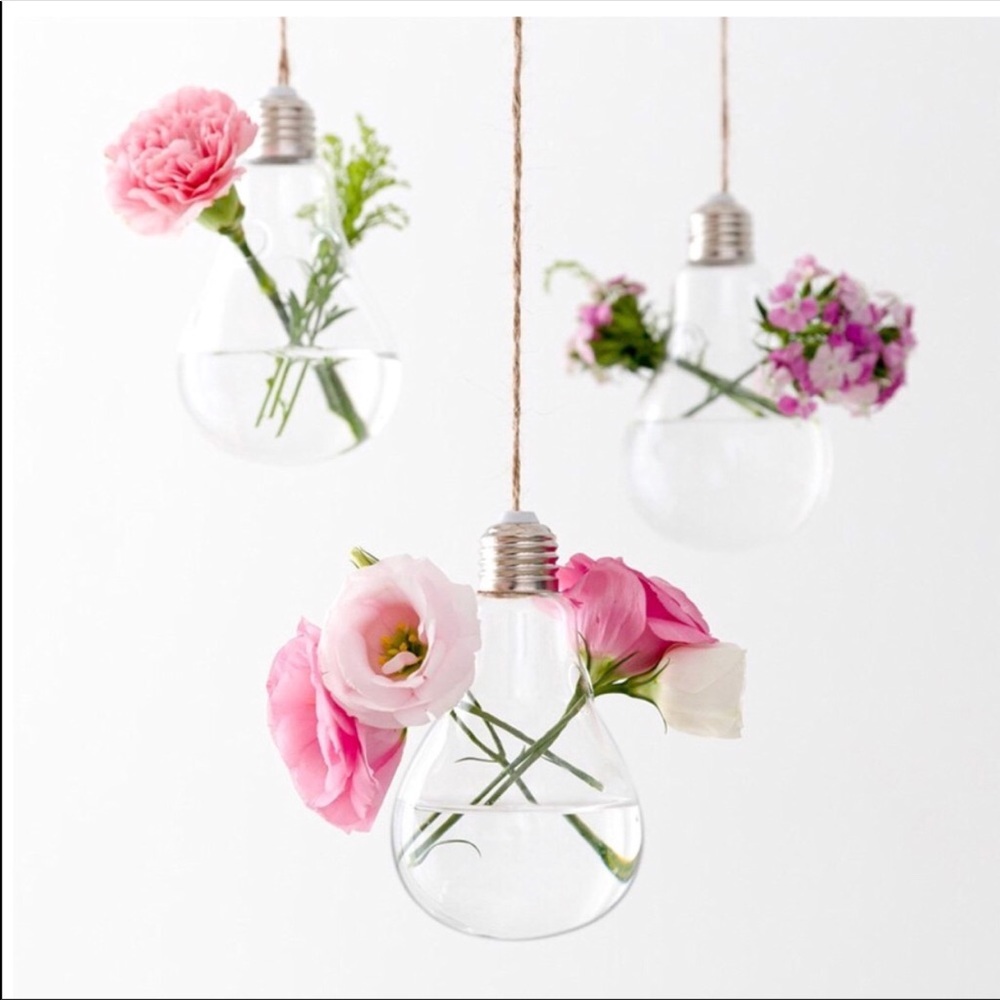 3 bulb hanging planters